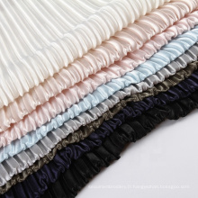 Tabrics rose brillant Blue Crumple Jupe Girl 100% Polyester Pleed Fabric For Women Robe